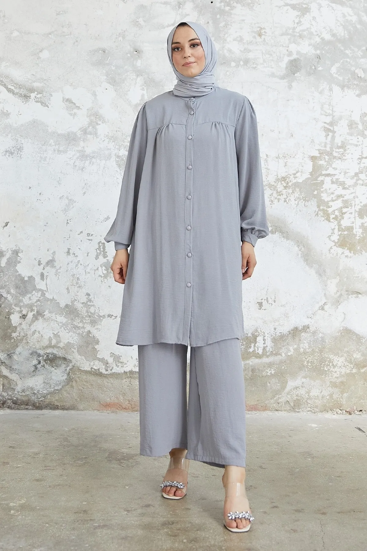 InStyle  Arfa Ayrobin Casual Set mit Knöpfen - Grau