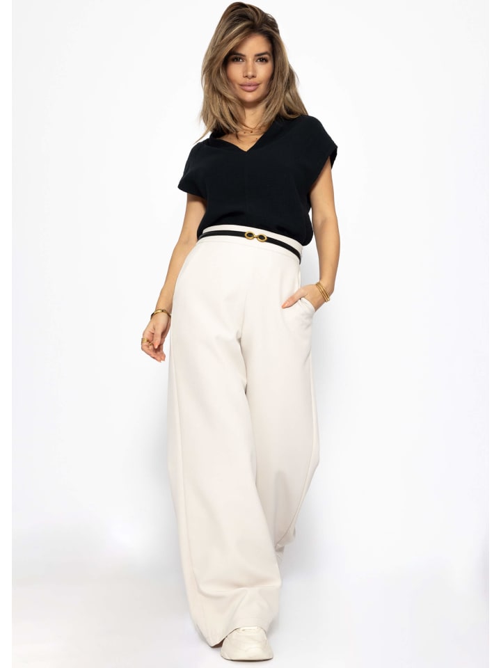 SASSYCLASSY Musselin Shirt mit V-Ausschnitt in Schwarz günstig kaufen