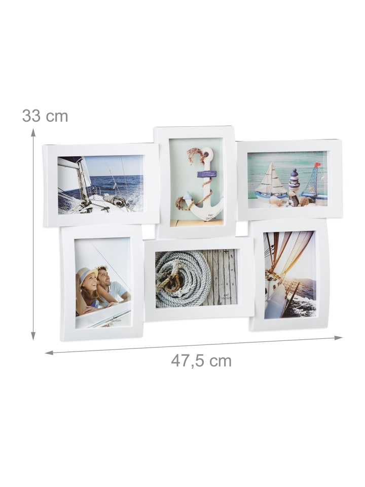 relaxdays Bilderrahmen in Weiß - (B)47,5 x (H)33 cm günstig kaufen onesize