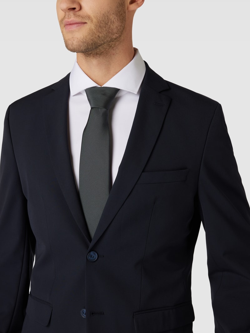 Krawatte mit Label-Patch in anthrazit