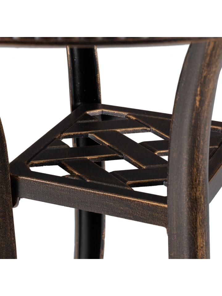 relaxdays Gartentisch in Schwarz/ Bronze - (H)53 x Ø 53 cm günstig kaufen onesize