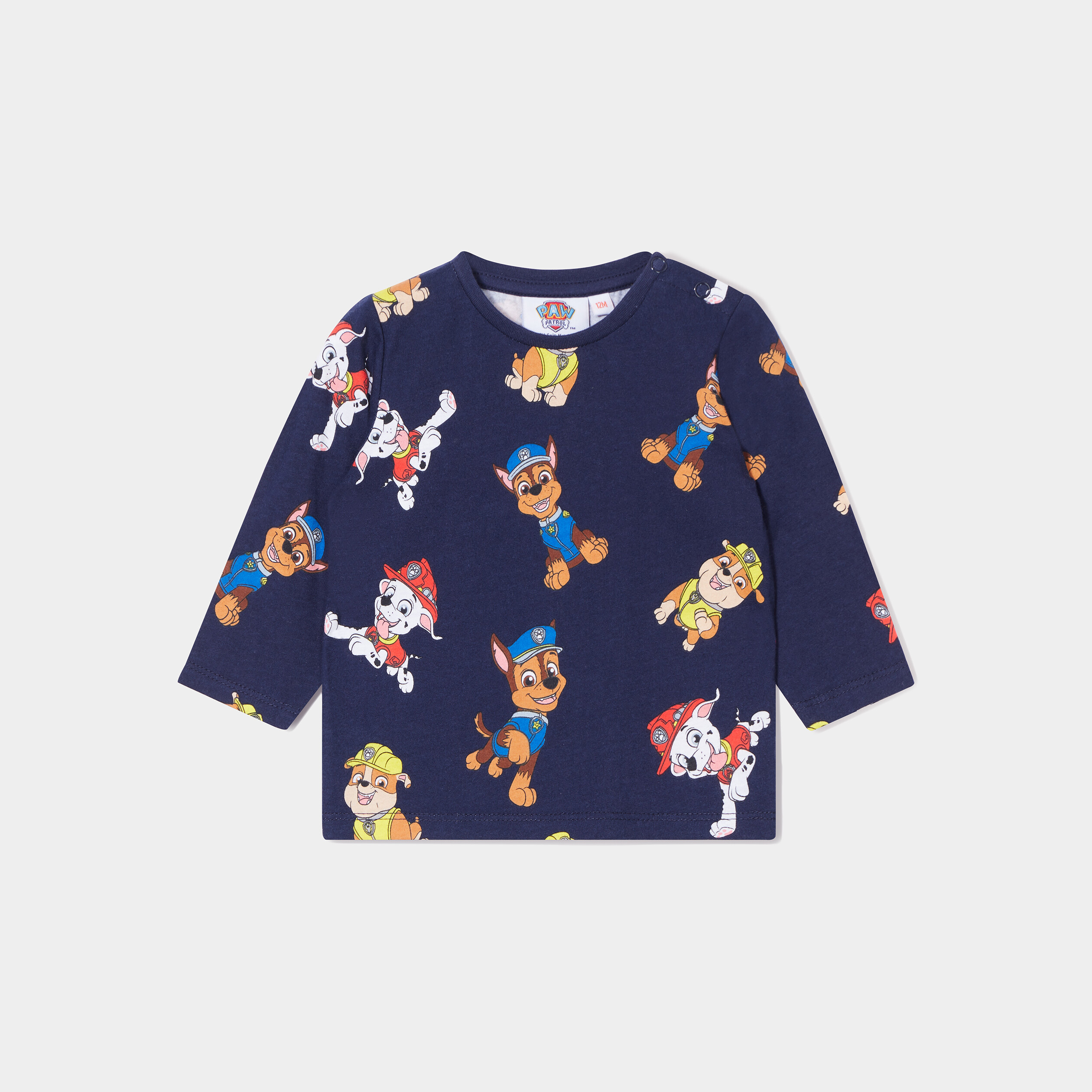 T-shirt manches longues Pat Patrouille bleu marine bébé garçon | La Halle