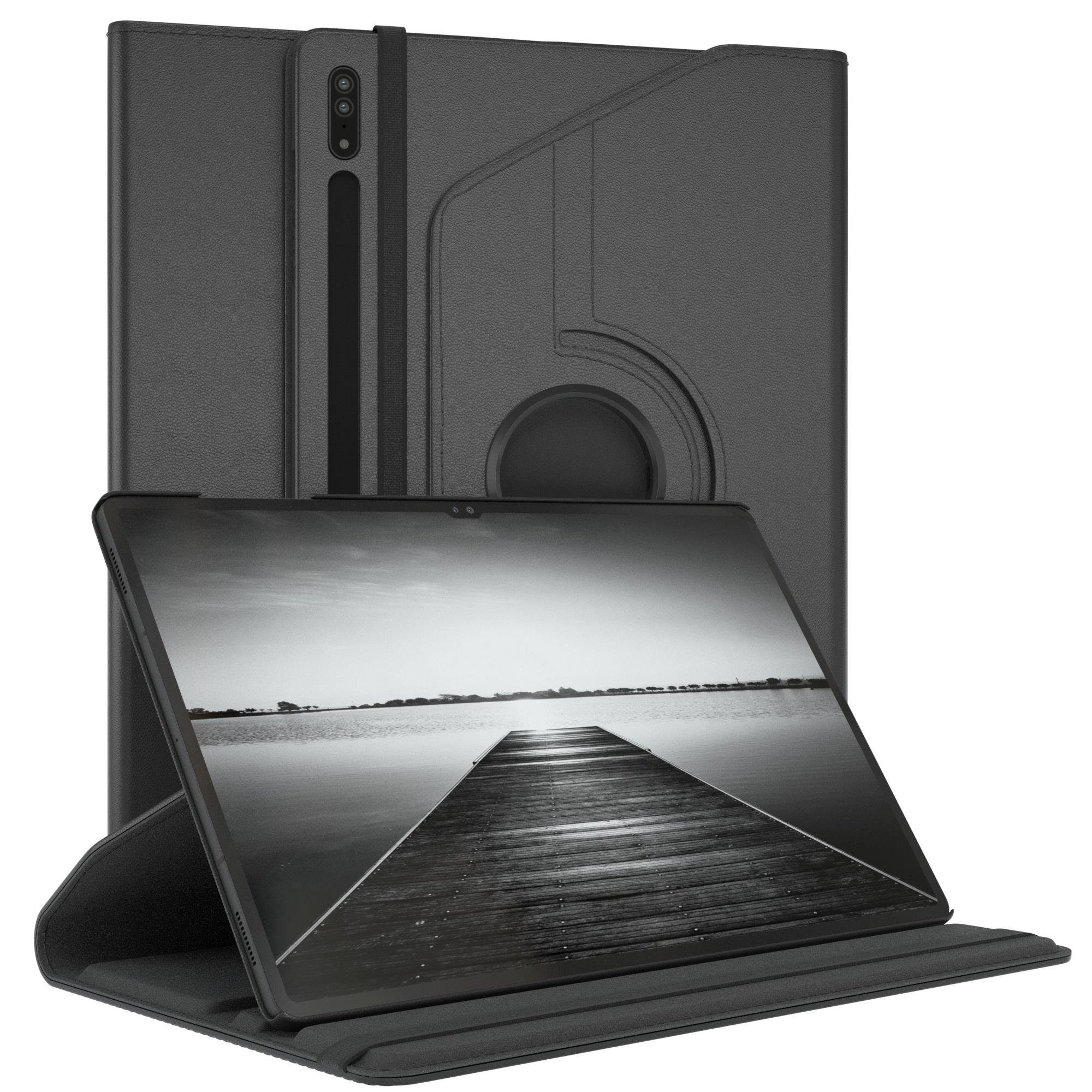 EAZY CASE Tablet-Hülle Rotation Case für Samsung Galaxy Tab S8 Ultra 14,6 Zoll, Hülle 360° drehbar mit Standfunktion Etui Anti-Kratz Tasche Schwarz