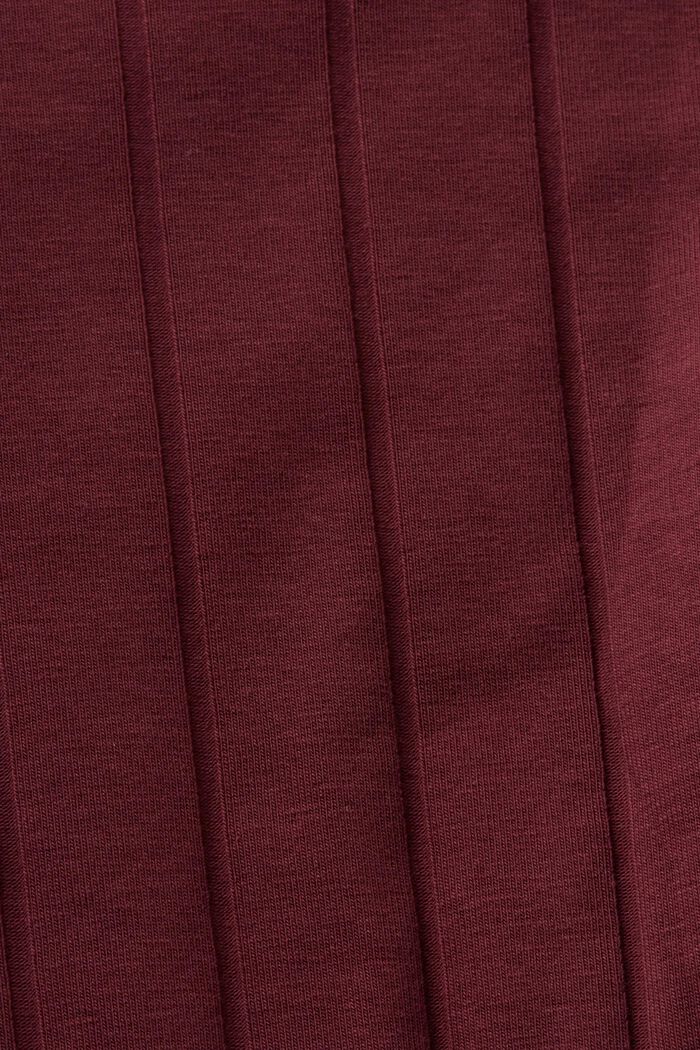 Rollkragenoberteil aus geripptem Jersey