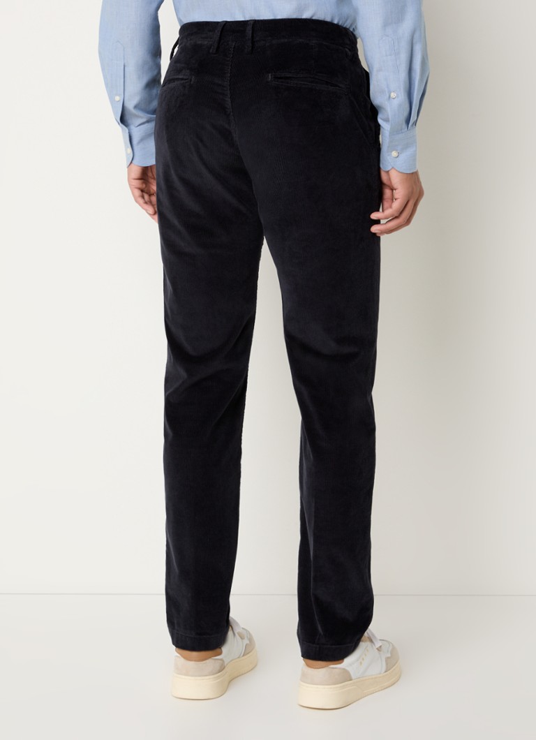 Pantaloni chino din catifea reiată, cu croială dreaptă și buzunare laterale, Boggi Milano