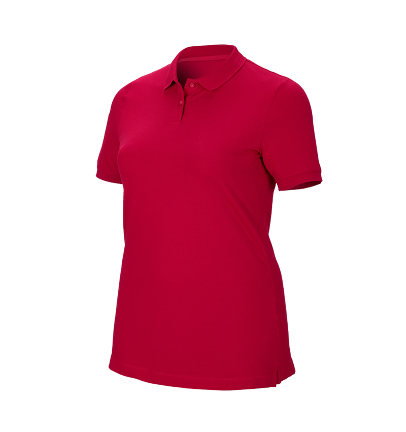e.s. Piqué-Polo cotton stretch, Damen, plus fit