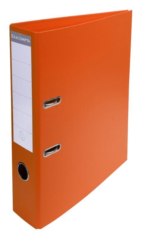 Exacompta Prem Touch Ordner DIN A4 70 mm Orange 2 Ringe 53744E Pappkarton, PP (Polypropylen) Hochformat 10 Stück