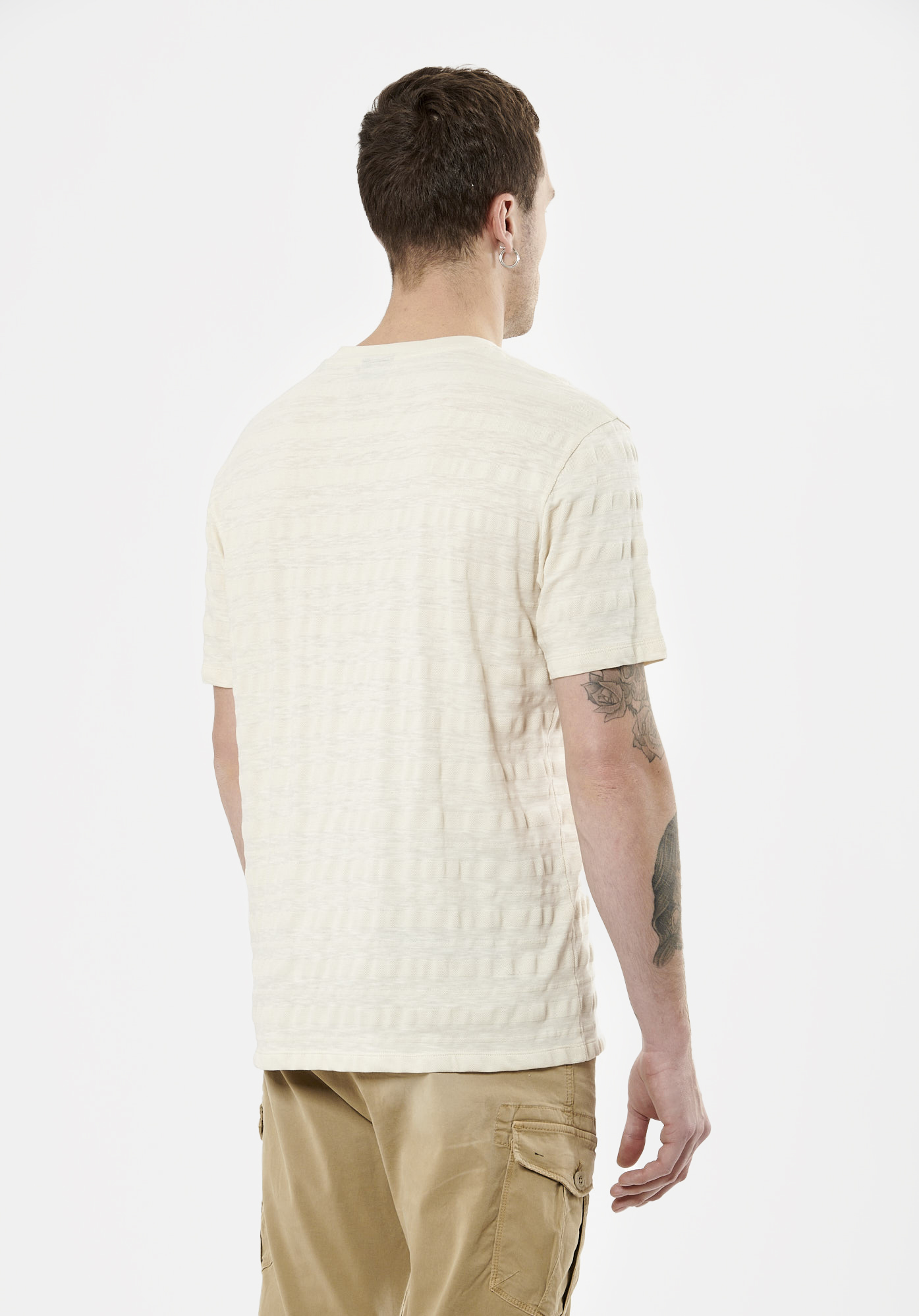 SONNY  T-shirt à rayures beige Homme en 100% coton