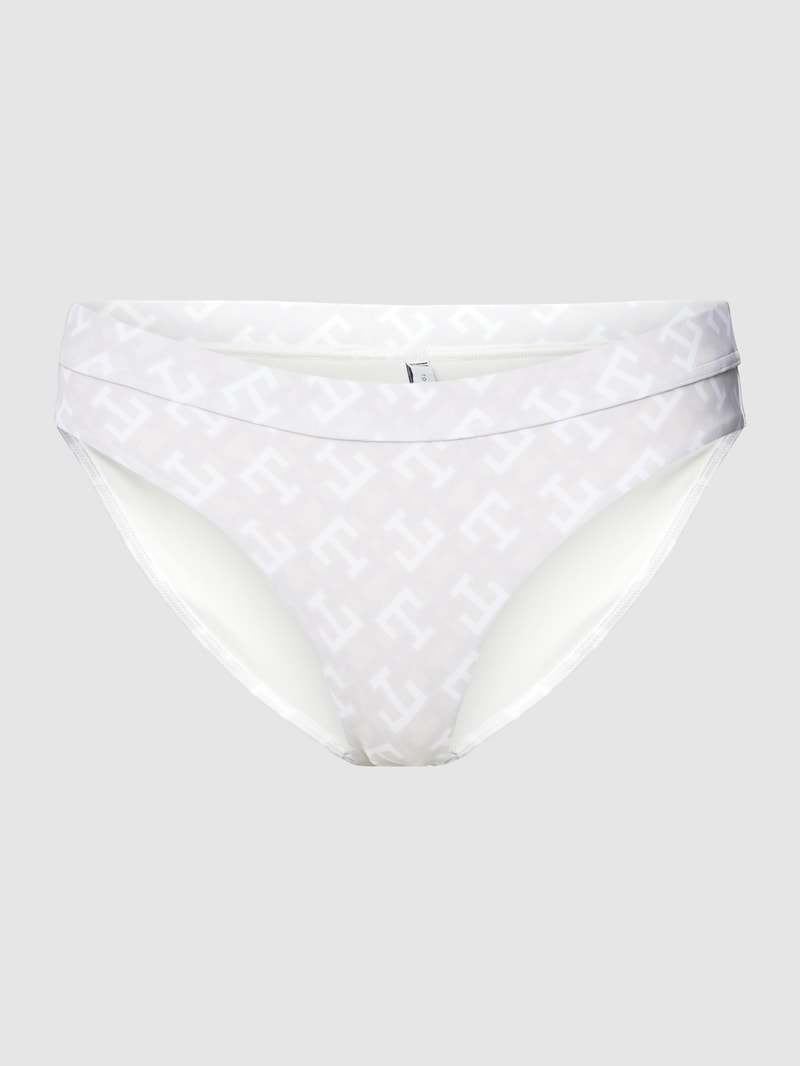 Bikini-Slip mit Logo-Muster in offwhite meliert