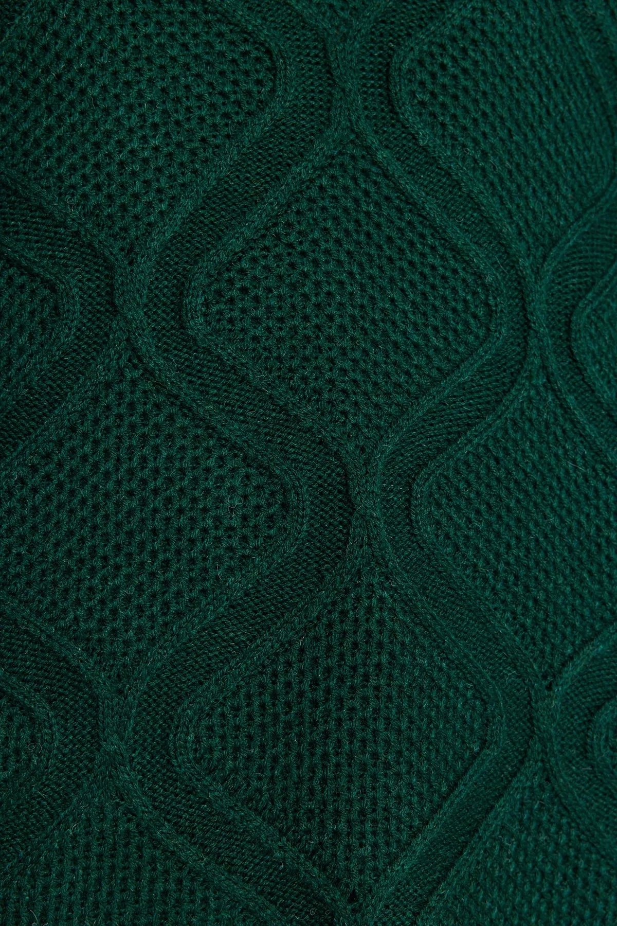 Trendyol Modest  Dunkelgrüner Strickpullover mit Strickmuster TCTAW24AK00056