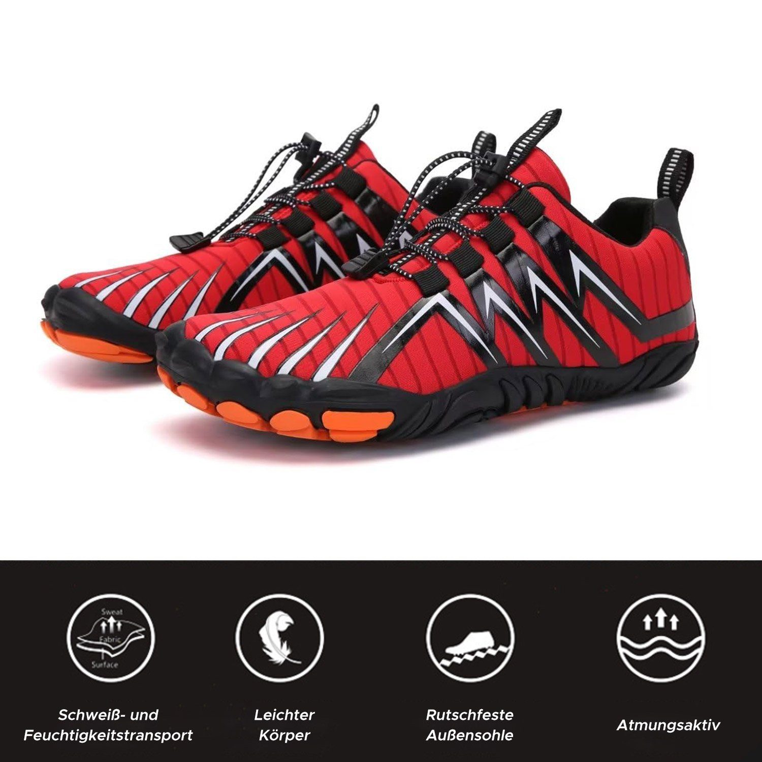 Daisred Unisex Traillaufschuhe Zehenschuhe Schnell Trocknend Barfußschuh