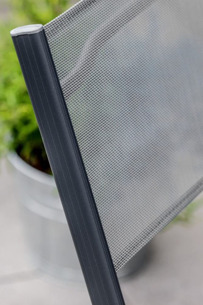 HC Garten & Freizeit Glastischset Bistroset Balkonset aus Aluminium mit 4 Stühlen & 1 Glastisch, 5-teilig