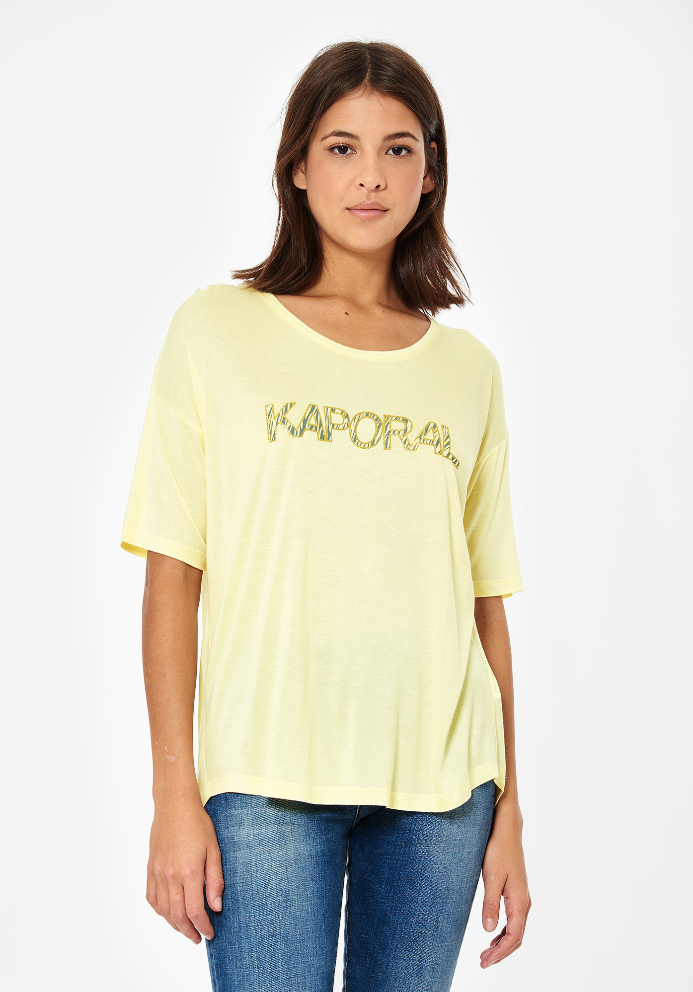 JOEL   T-shirt fin jaune Femme en 100% viscose bio
