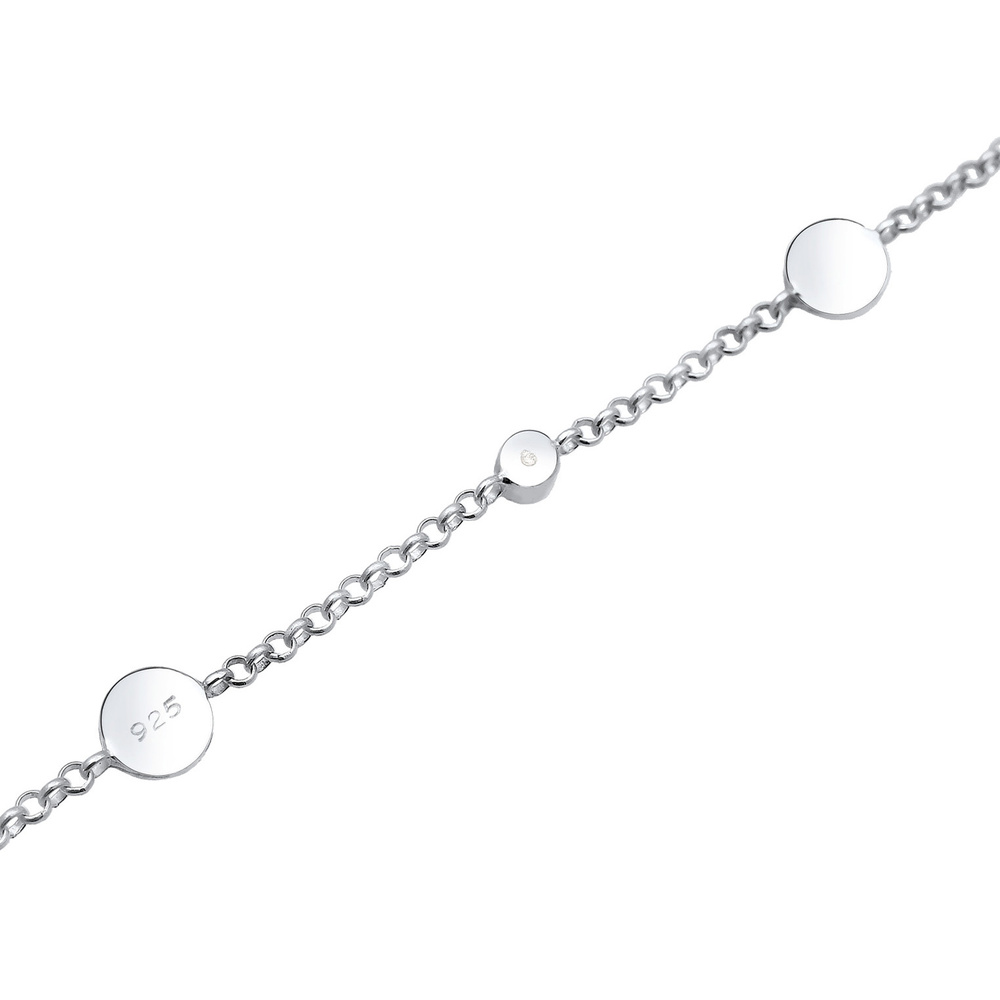 Elli Elli Bracelet Femme Plaquettes et Cristaux en Argent Sterling 925 Bracelet
