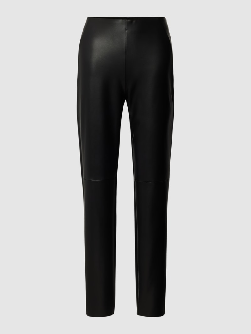 Hose in Leder-Optik in schwarz