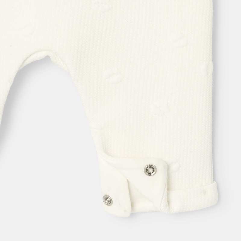 Salopette maille fantaisie blanche naissance Absorba
