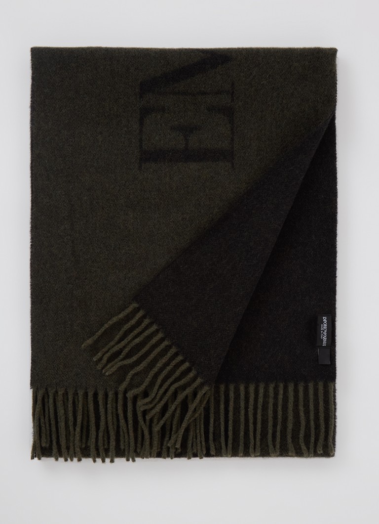 Emporio Armani vuneni šal s printom logotipa 190 x 35 cm