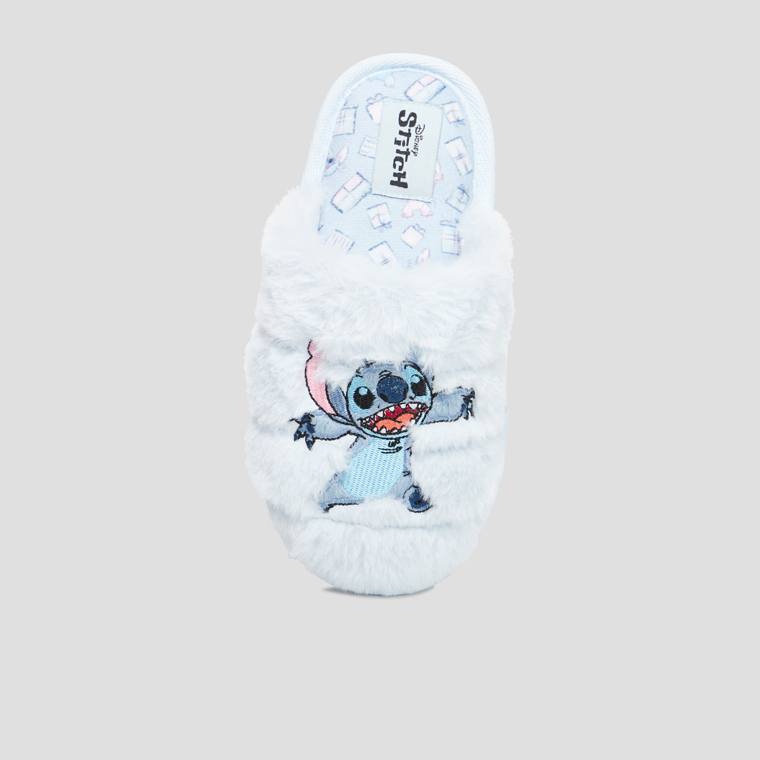 Chaussons mules fausse fourrure Stitch bleu fille | La Halle