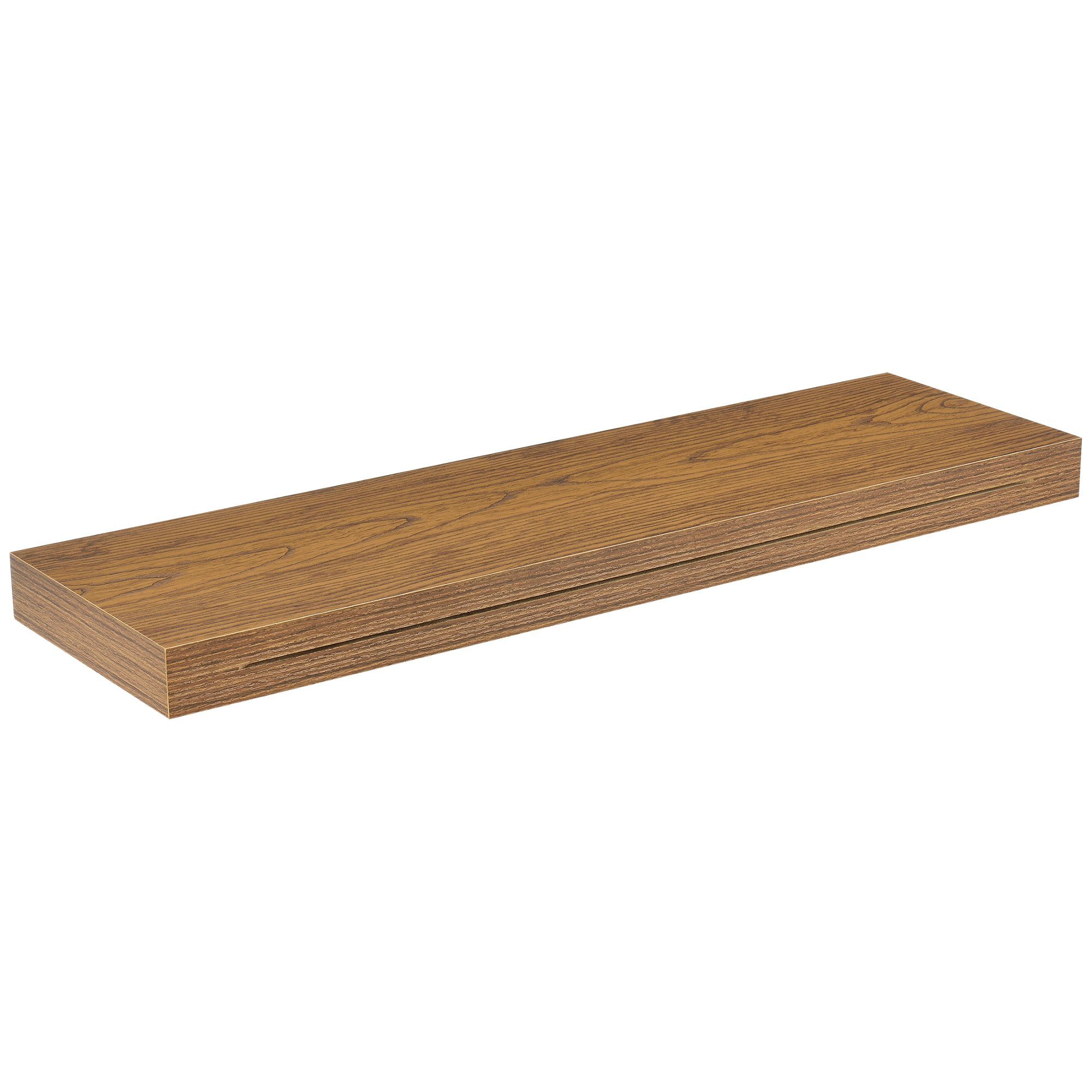 en.casa Wandboard, Wandregal Hängeregal Schlüsselboard 80 x 23,5 x 5 cm Walnuss-Imitat