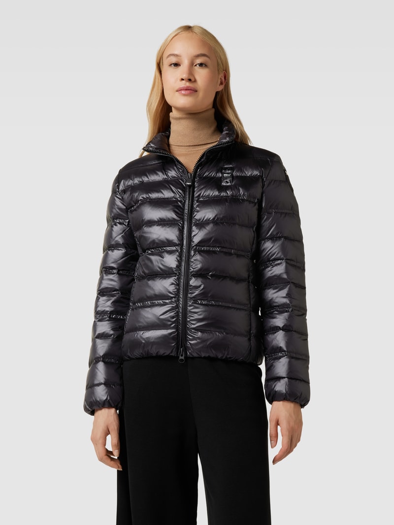Steppjacke mit Stehkragen in schwarz