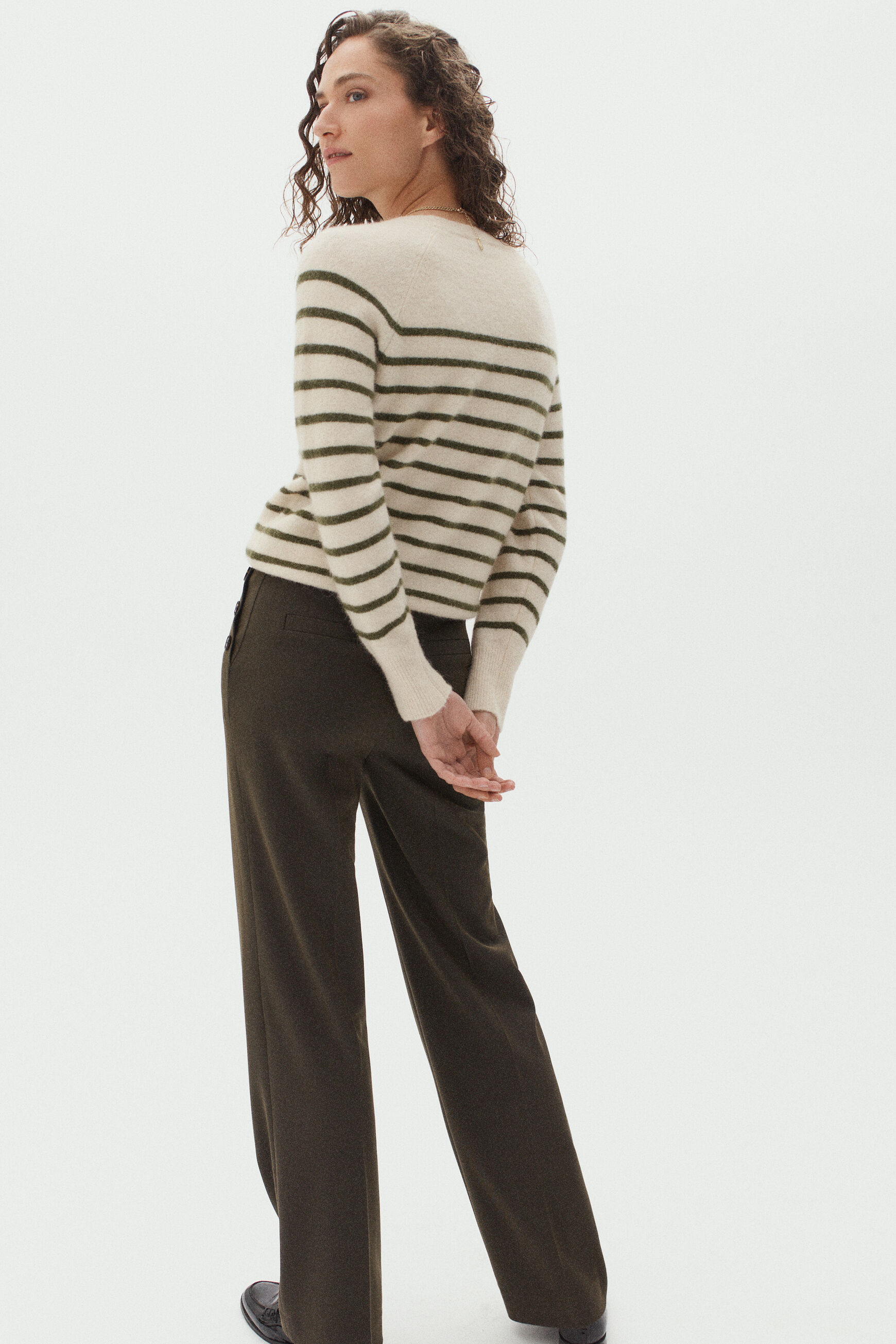 pantalon gaston vert kaki femme