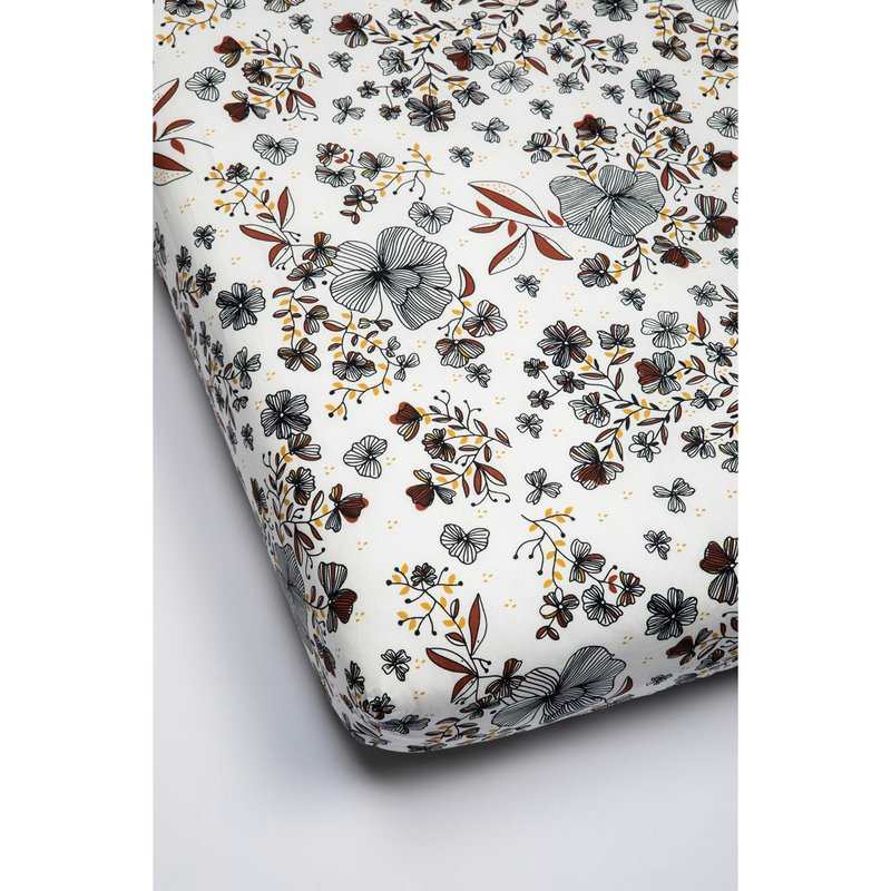 Drap housse Coton Bio Flora- Lit bébé