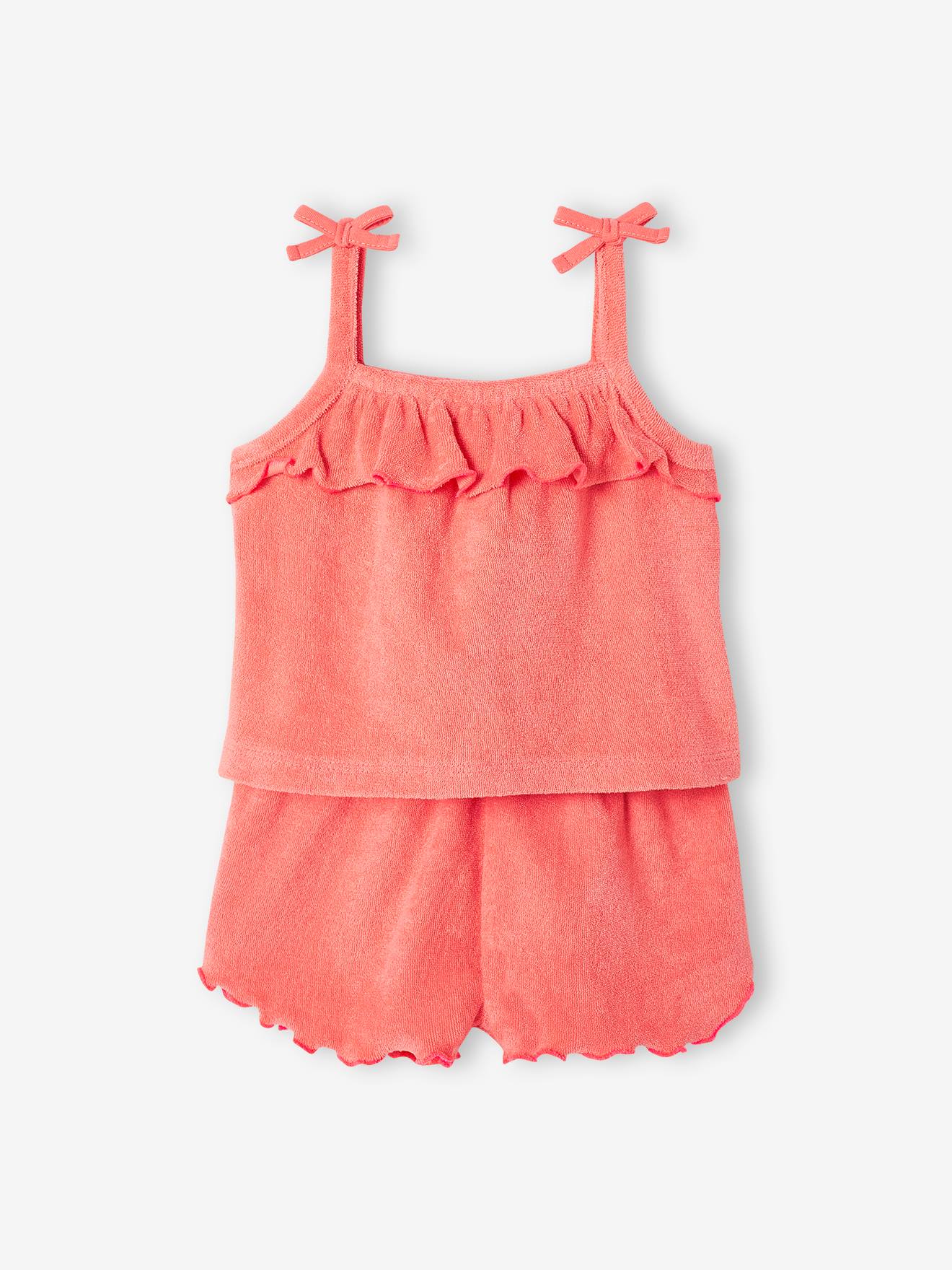 Vertbaudet Baby-Set: Trägertop & Shorts - koralle