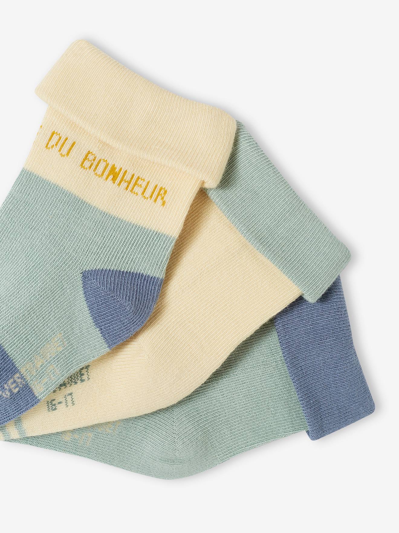 Vertbaudet 3er-Pack Jungen Baby Socken Oeko-Tex - salbeigrün