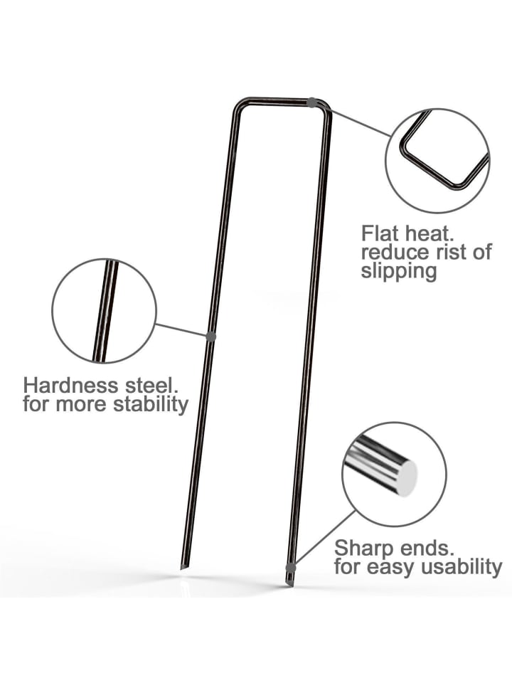 Intirilife Erdanker 150 x 25 x 2,7 mm in 100x in Schwarzem Edelstahl günstig kaufen onesize