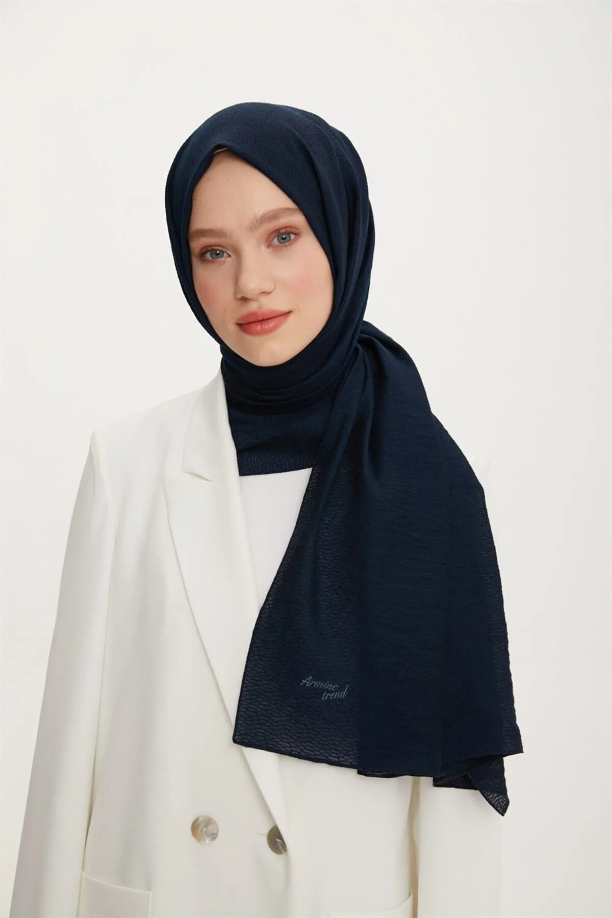 Armine  Trend Star Schal 3 Strukturiert – Ats3str-3494 – Marineblau