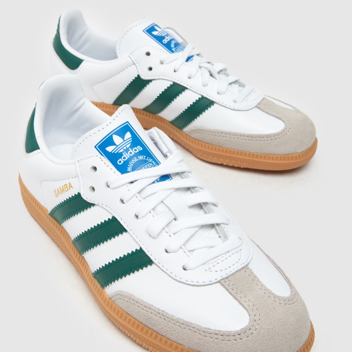 adidas fehér és zöld samba og fiú ifjúsági edzőcipő