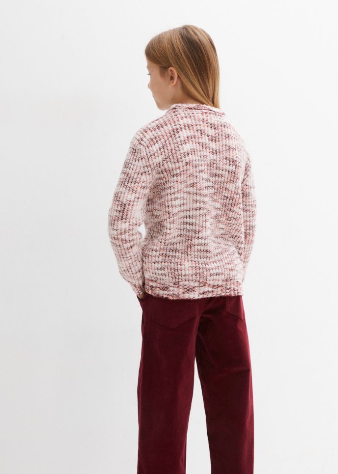Mädchen Melange-Strickpullover