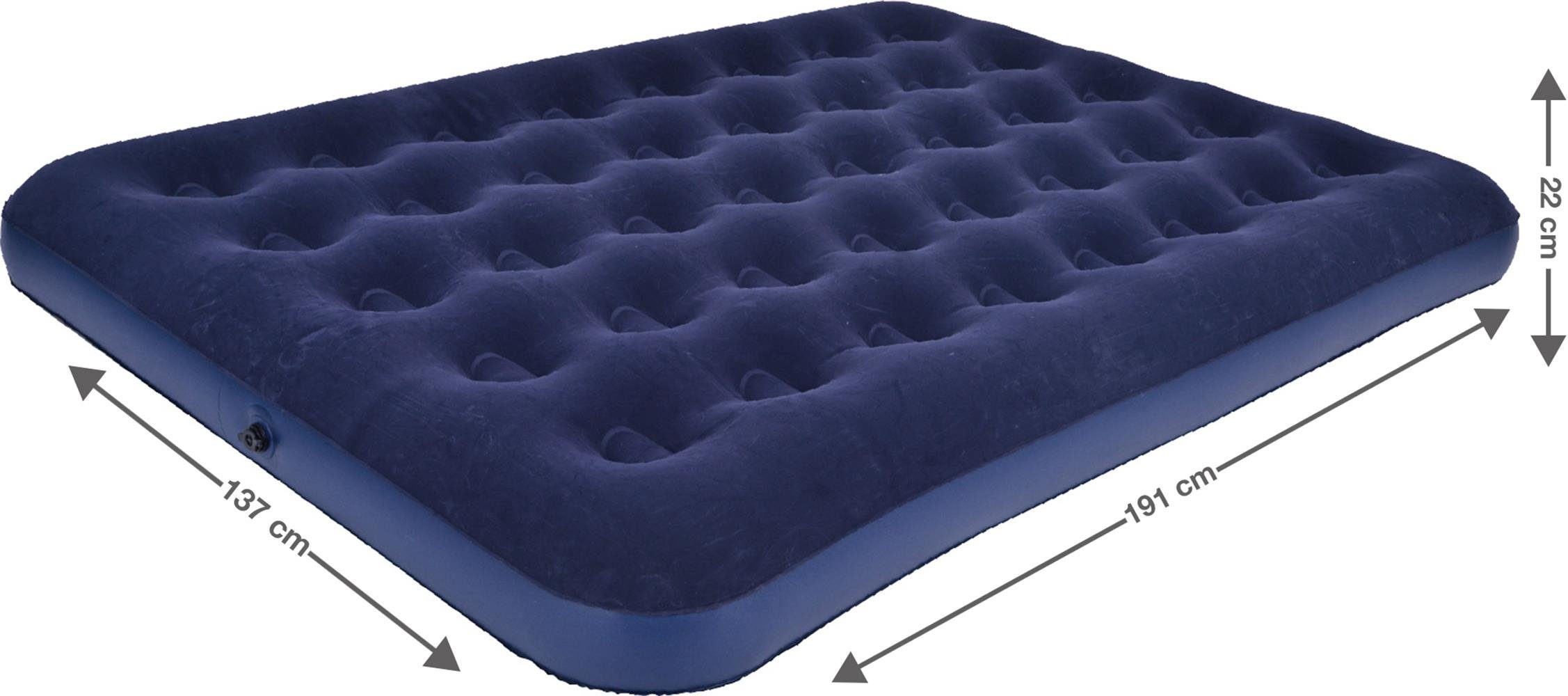 Avenli Luftbett Campingbett aufblasbar 191x137x22 cm, (Luftmatratze für 2 Personen), Gästebett mit beflockter Oberfläche