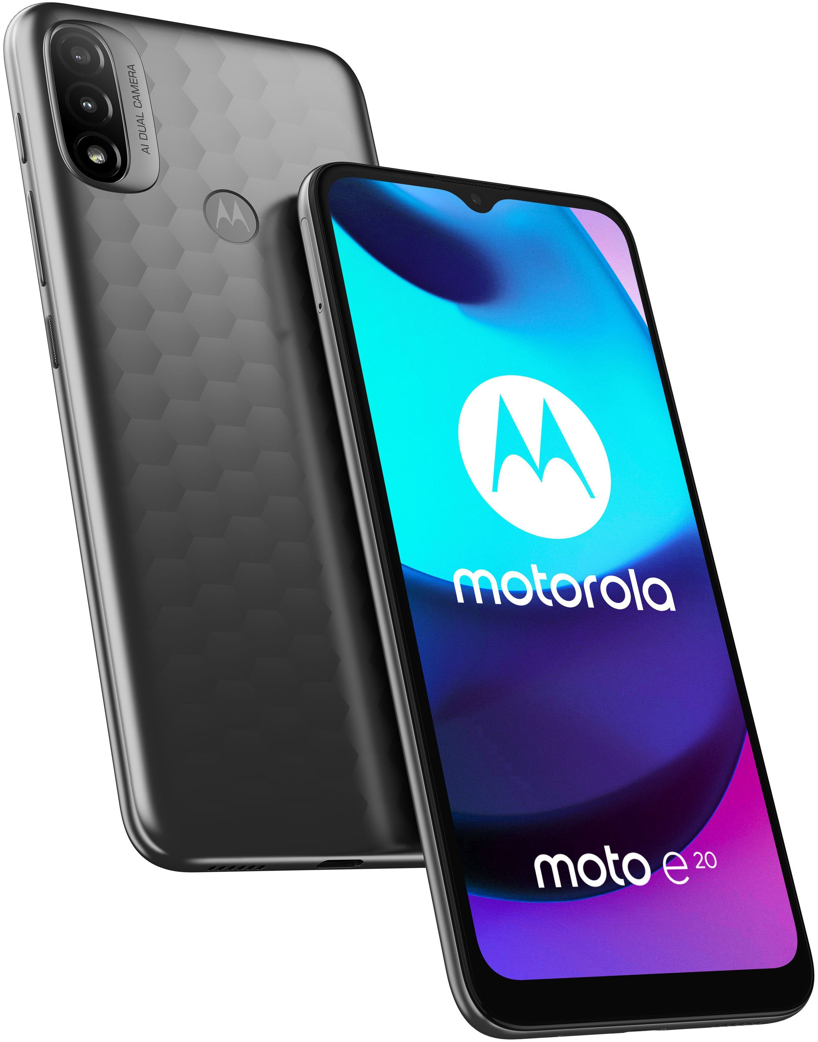Motorola E20 Smartphone (16,56 cm/6,52 Zoll, 32 GB Speicherplatz, 13 MP Kamera)