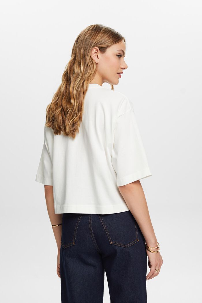Baumwoll-T-Shirt mit Logostickerei