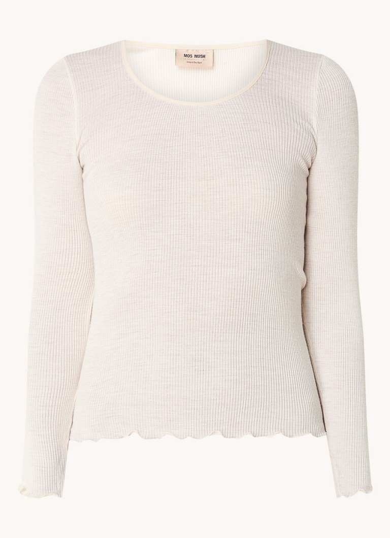 Mos Mosh  Elaine ribgebreide longsleeve met ruches