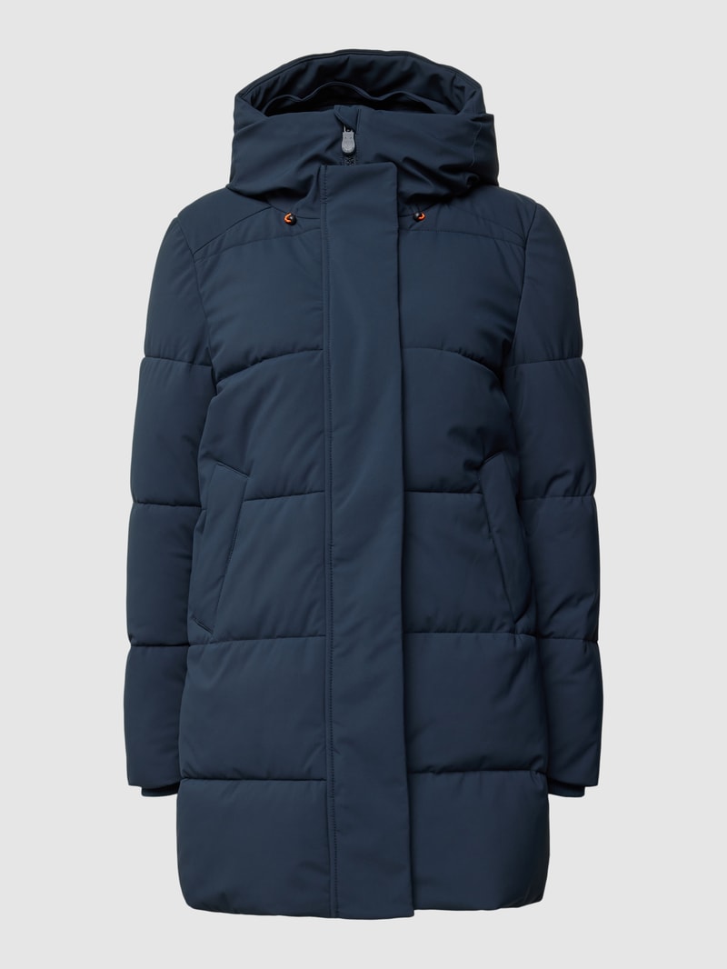 Steppmantel mit Kapuze Modell 'BETHANY' in marineblau
