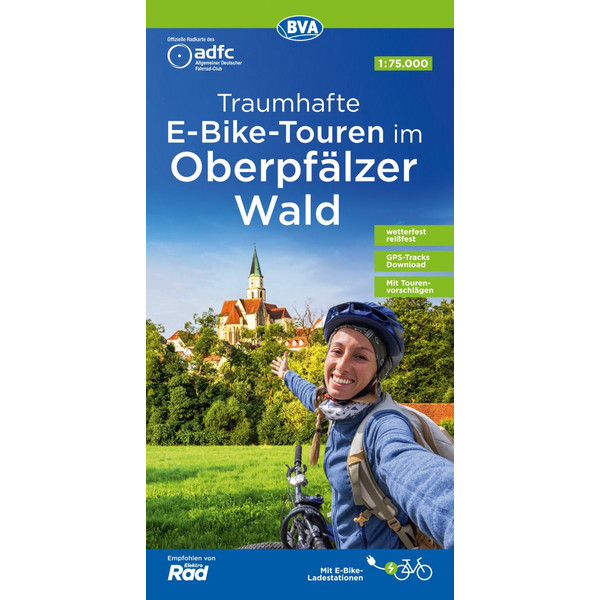 ADFC TRAUMHAFTE E-BIKE-TOUREN IM OBERPFÄLZER WALD, 1:75.000
