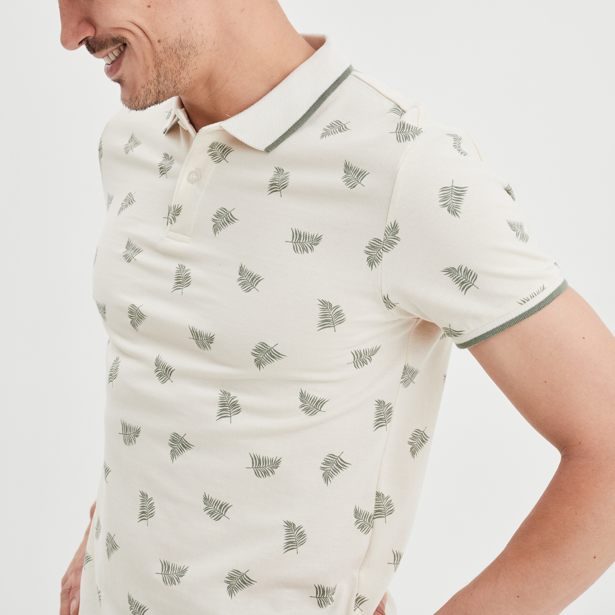 Polo coton majoritaire manches courtes creme homme | La Halle