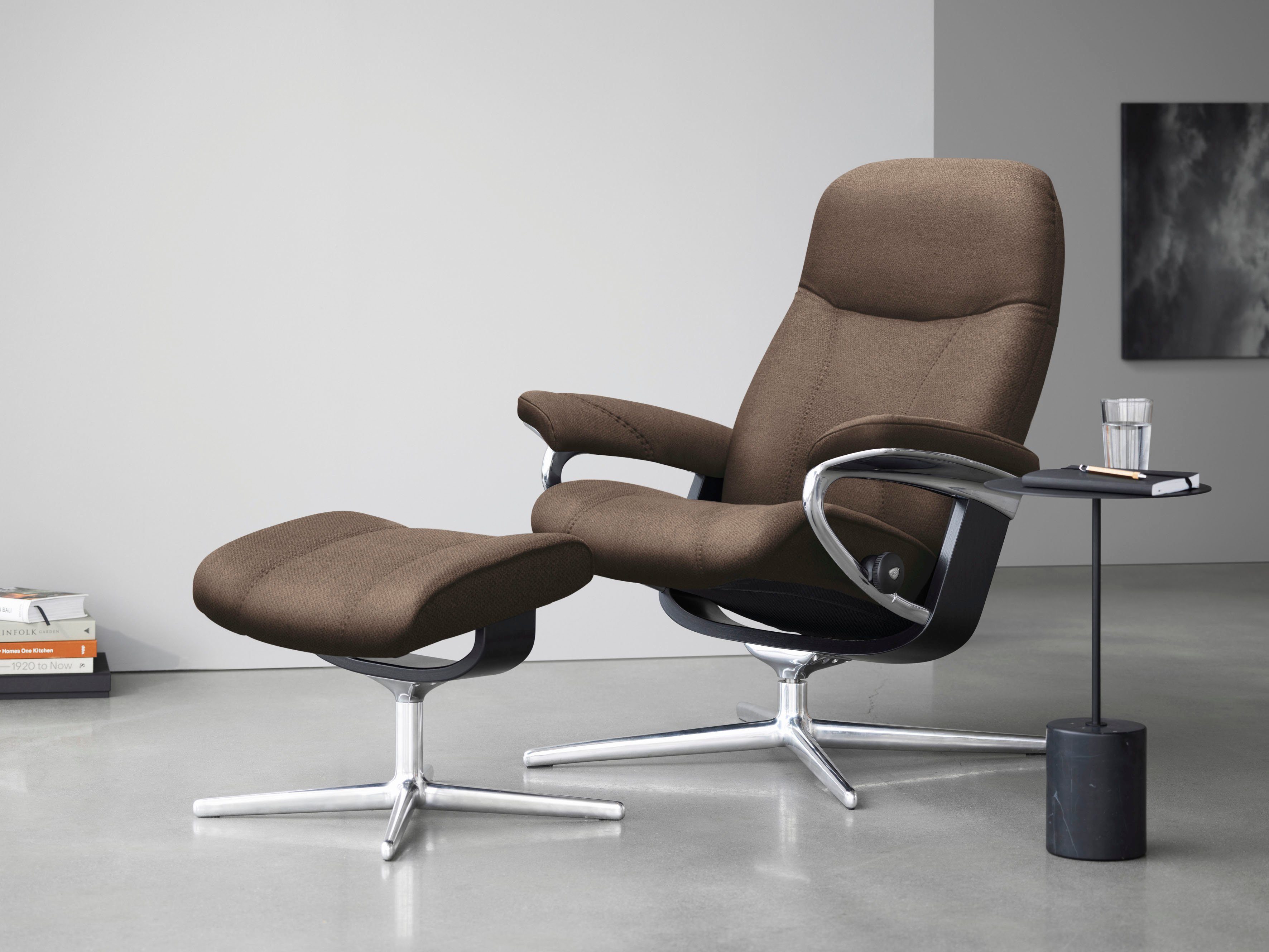 Stressless® Relaxsessel Consul, mit Cross Base, Größe S, M & L, Holzakzent Schwarz