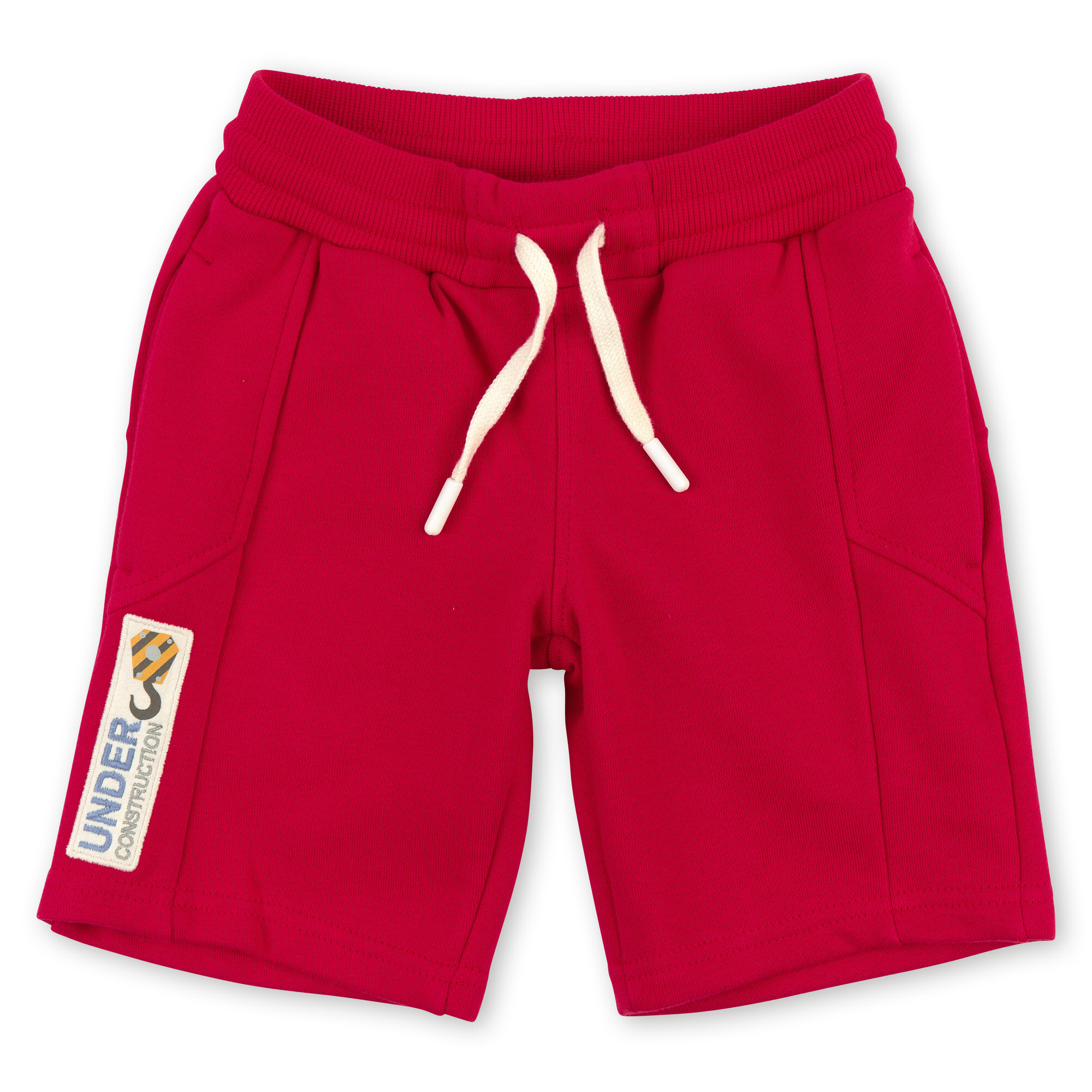 Rote Jungen Sweatbermuda Under Construction