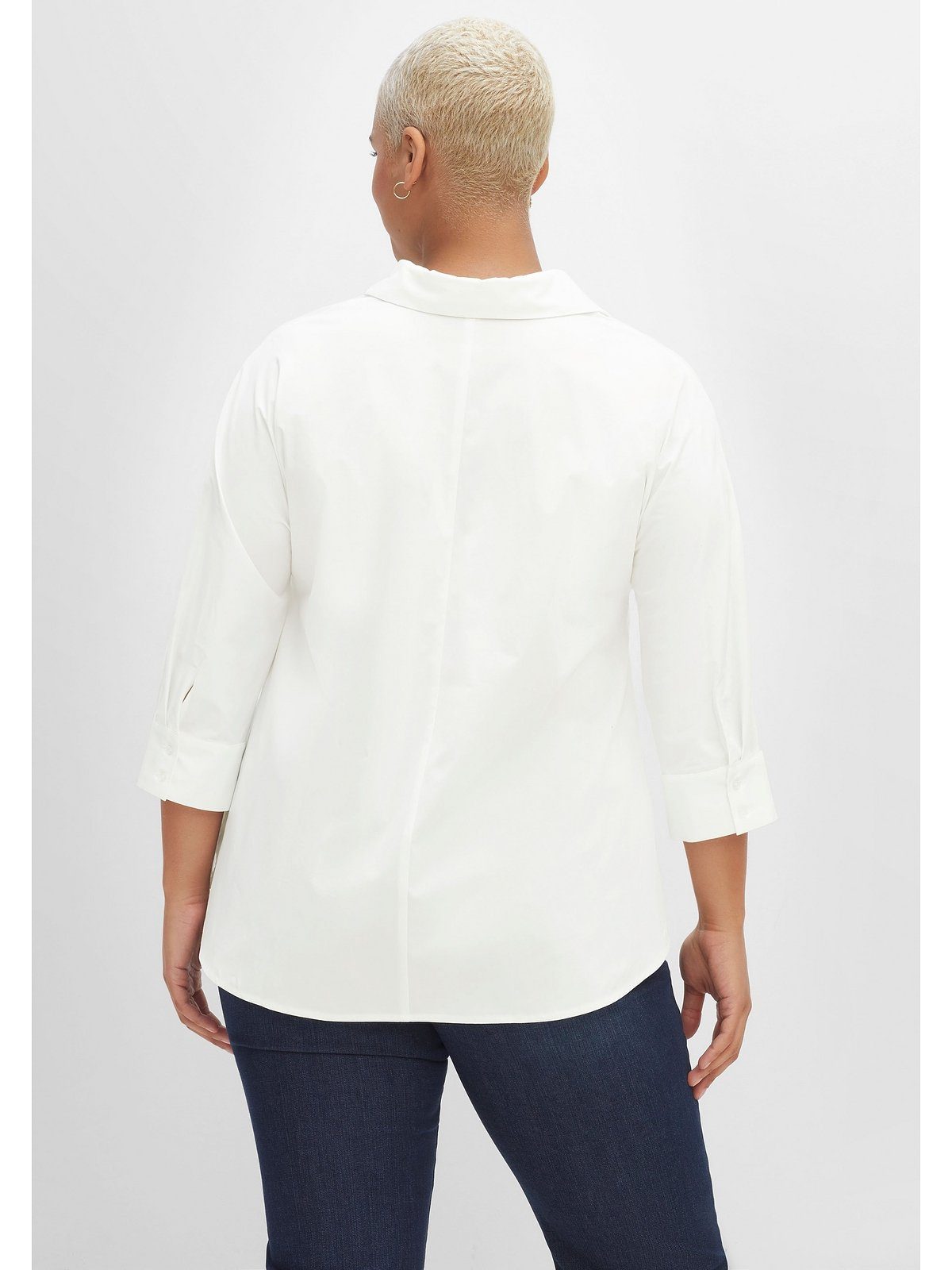 Sheego Hemdbluse Große Größen mit 3/4-Arm, in Popeline-Qualität