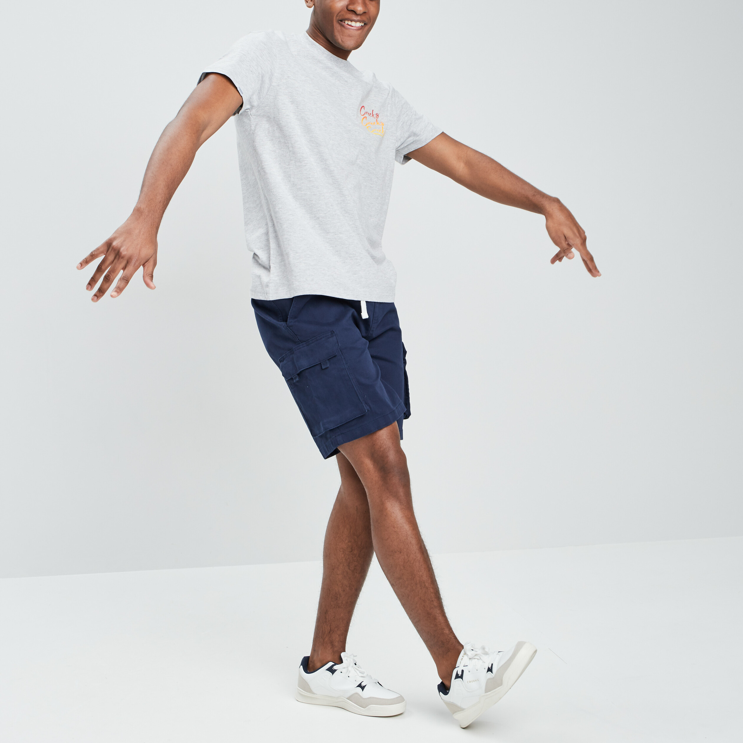 T-shirt manches courtes Creeks gris clair homme | La Halle