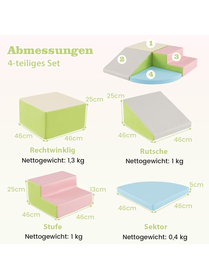 COSTWAY 4 TLG. Schaumstoffbausteine in Rosa günstig kaufen onesize