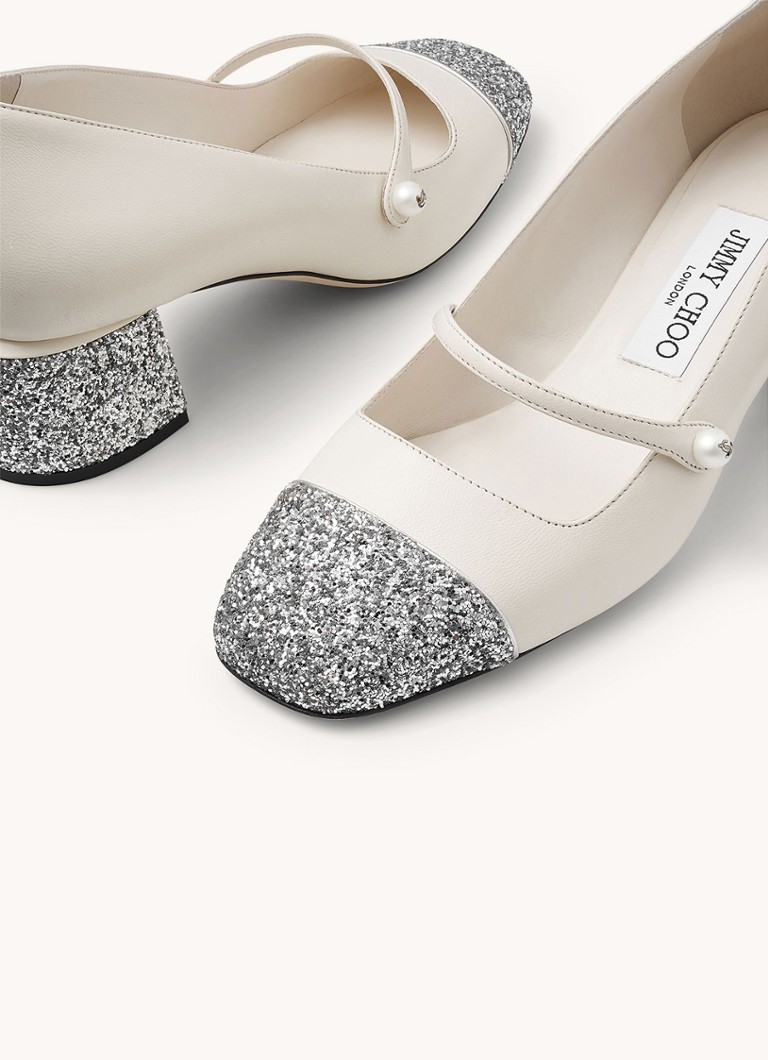Décolleté Jimmy Choo Elisa 45 in pelle di agnello con dettagli glitterati