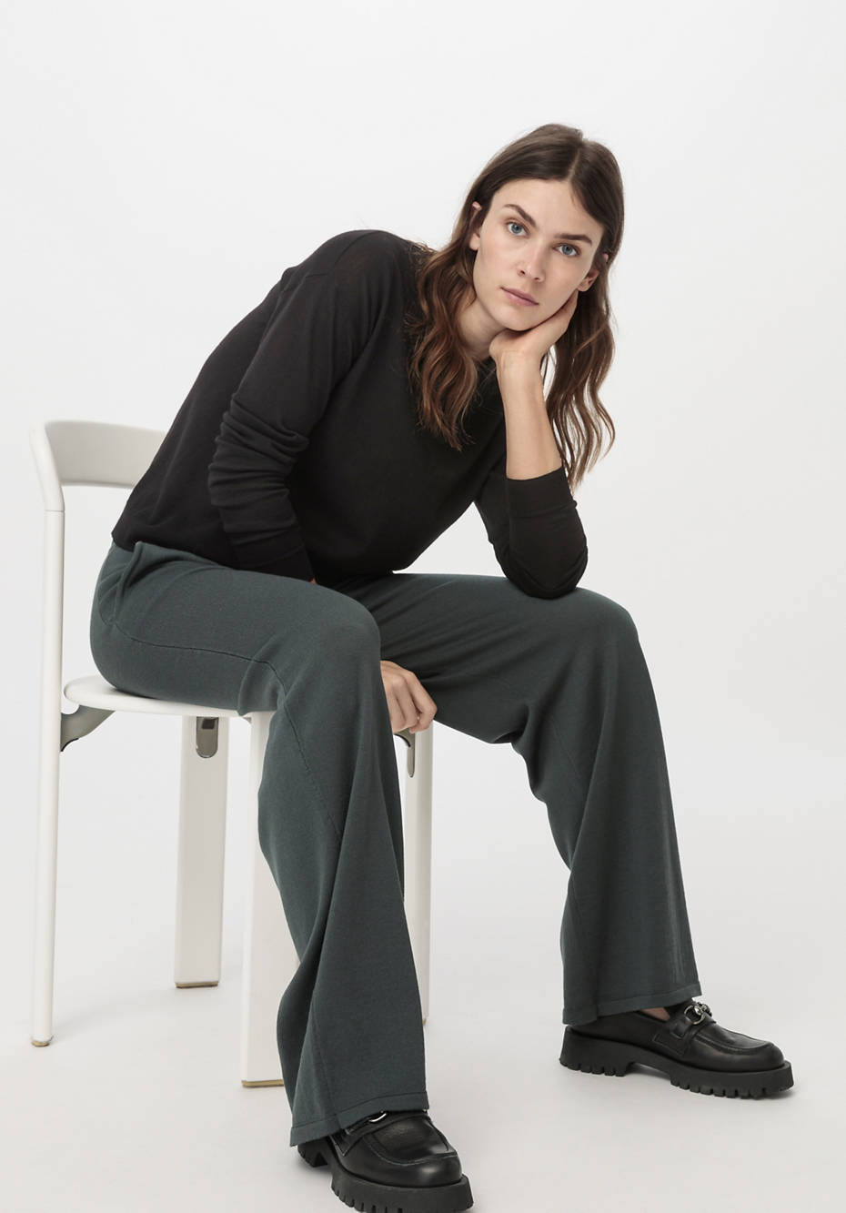 Rundhals-Pullover aus reiner Bio-Merinowolle