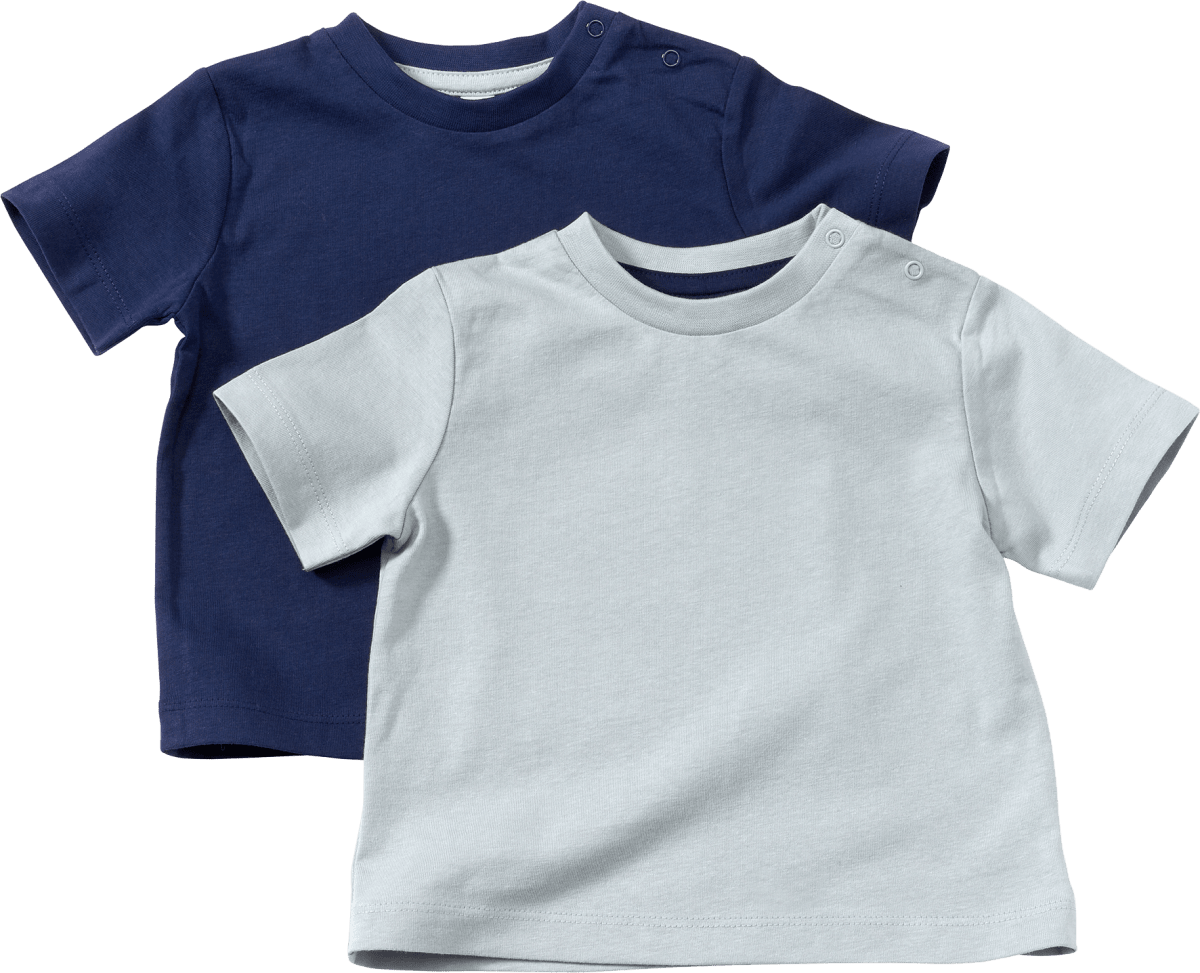 T-Shirts, blau, Gr. 86, 2 St