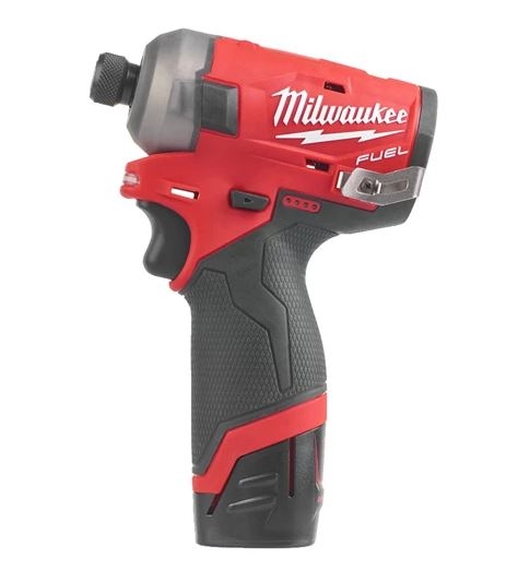 Destornillador de impacto hidráulico inalámbrico Milwaukee 4933464973 M12 FQID-202X, 12 V, 2,0 Ah, batería de iones de litio.