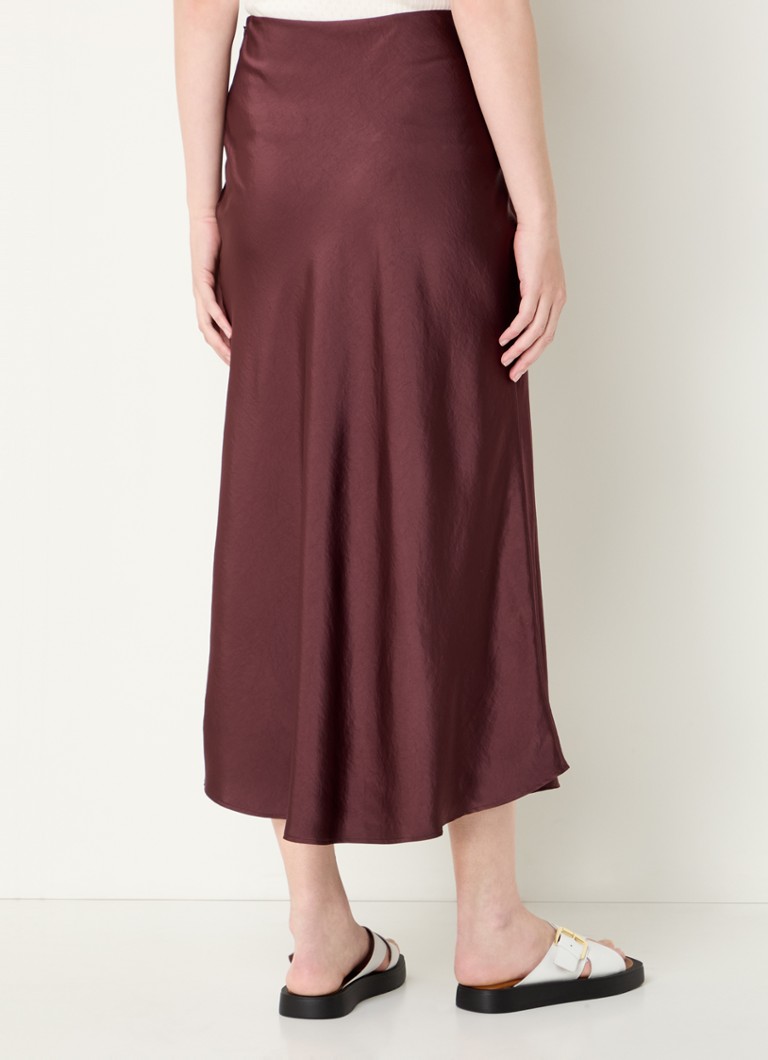 Fustă midi din satin cu talie înaltă Claudie Pierlot Sapine
