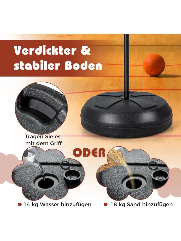 COSTWAY 2 in 1 Kinder Basketballständer mit Dartscheibe in Schwarz günstig kaufen onesize